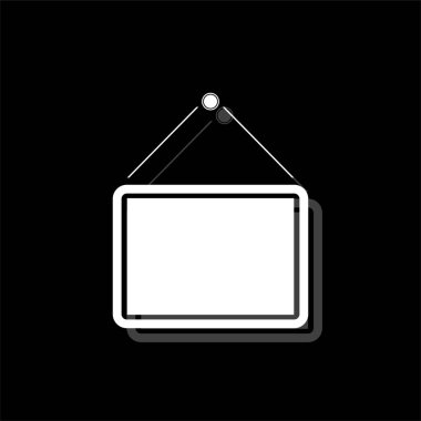 Tabela. Gölge beyaz daire basit simgesi