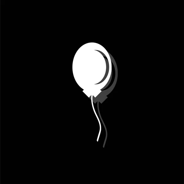 Ballon Icône Simple Plate Blanche Avec Ombre — Image vectorielle