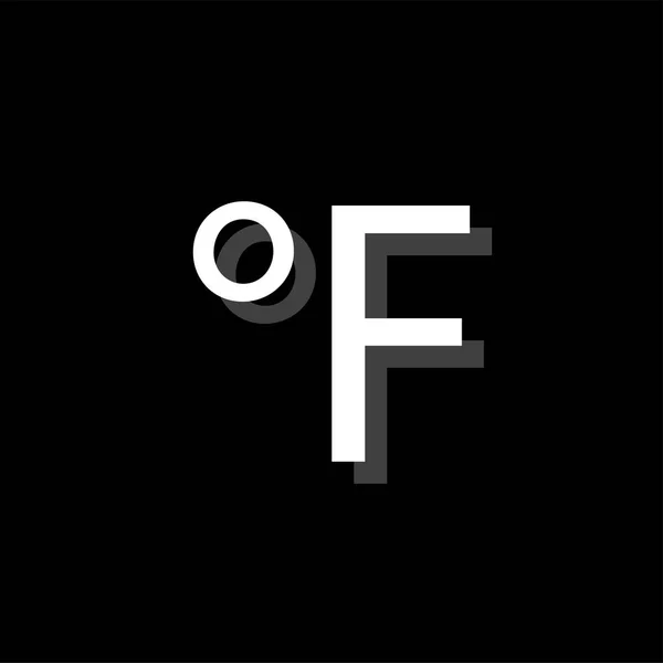 Fahrenheit Icône Simple Plate Blanche Avec Ombre — Image vectorielle