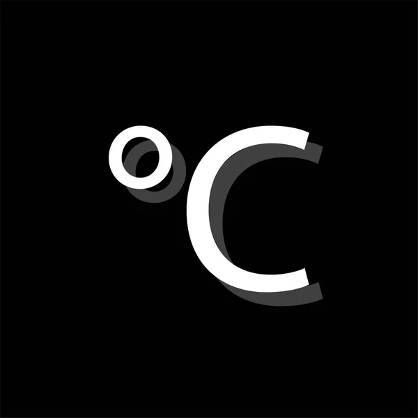 Celsius Icône Simple Plate Blanche Avec Ombre — Image vectorielle