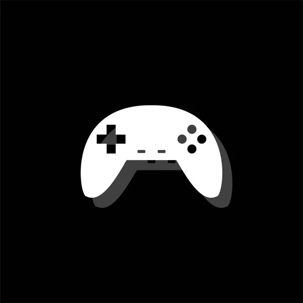 Joystick Icono Simple Plano Blanco Con Sombra — Vector de stock