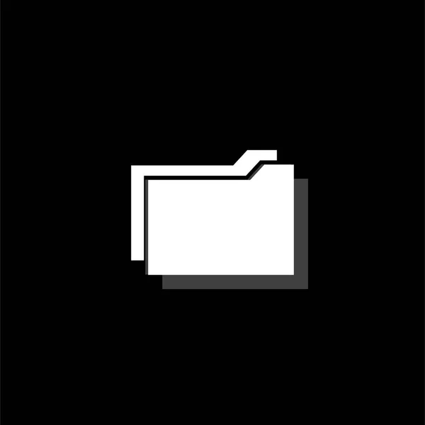 Φάκελος Λευκή Επίπεδη Απλό Εικονίδιο Σκιά — Διανυσματικό Αρχείο