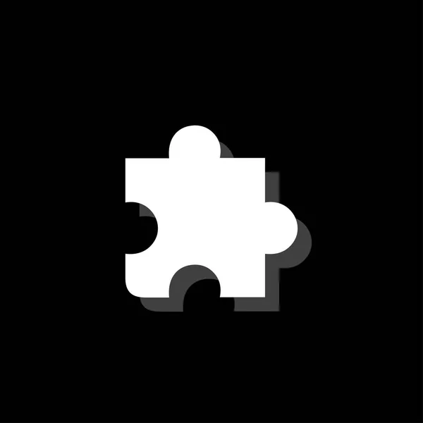 Puzzleteil Weißes Flaches Einfaches Symbol Mit Schatten — Stockvektor