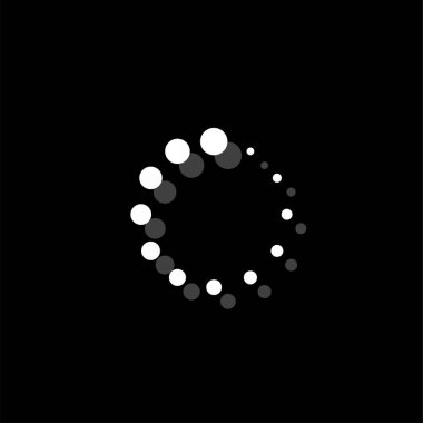 Yükleme. Gölge beyaz daire basit simgesi