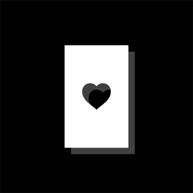 Oyun kağıdı. Gölge beyaz daire basit simgesi