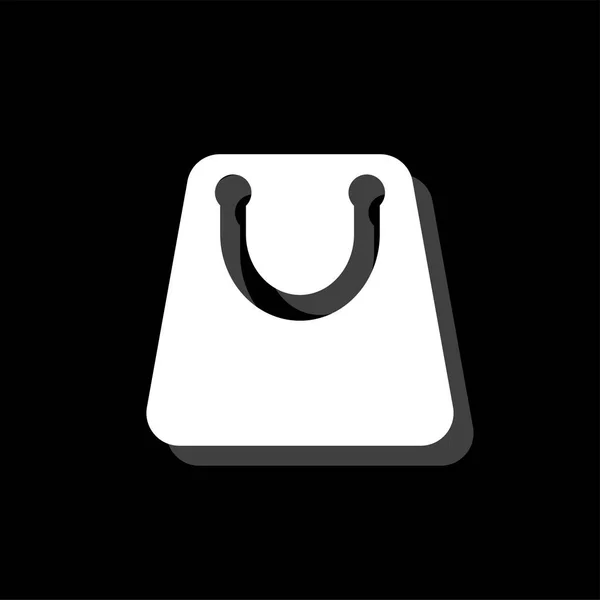 Einkaufstasche Weißes Flaches Einfaches Symbol Mit Schatten — Stockvektor