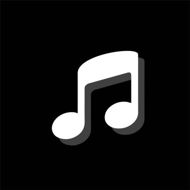 Müzik. Gölge beyaz daire basit simgesi