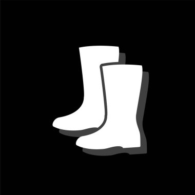 Su geçirmez ayakkabılar. Gölge beyaz daire basit simgesi