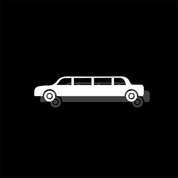 Limousine White Flat Simple Icon Shadow — Stock Vector