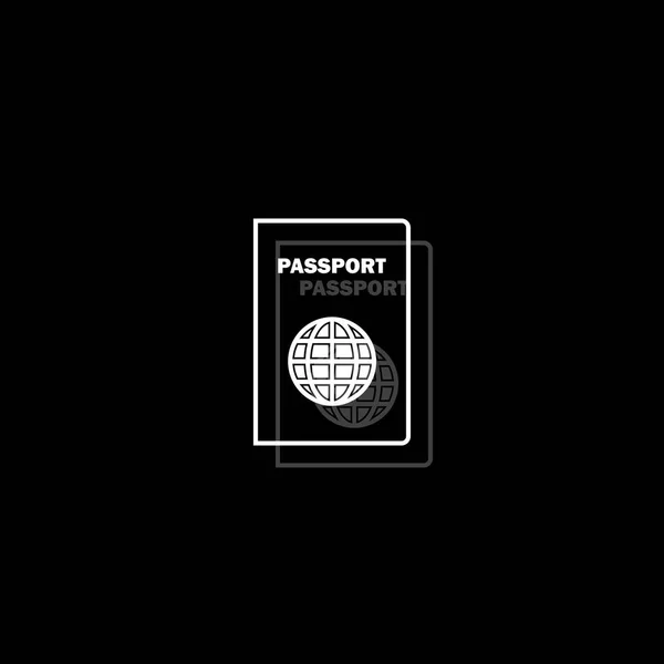 Línea Pasaportes Icono Simple Plano Blanco Con Sombra — Archivo Imágenes Vectoriales