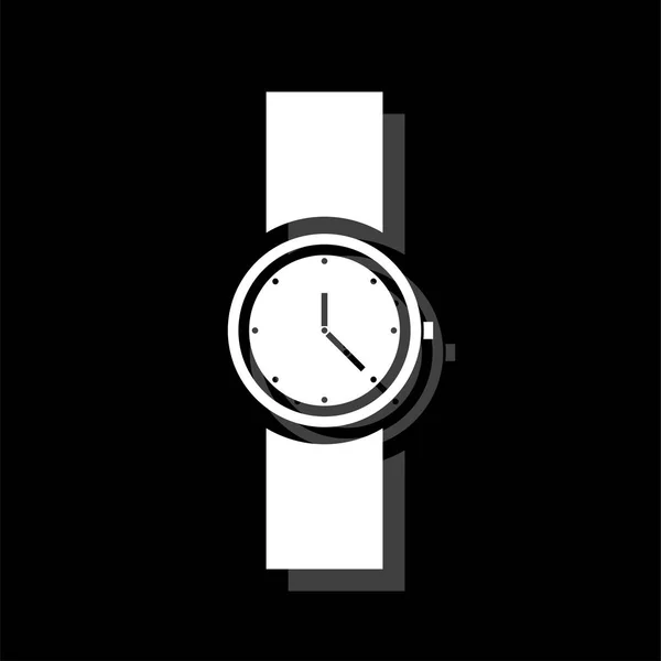 Relógio Pulso Ícone Simples Plano Branco Com Sombra —  Vetores de Stock