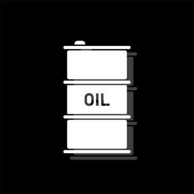 Varil petrol. Gölge beyaz daire basit simgesi