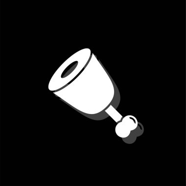 Et. Gölge beyaz daire basit simgesi