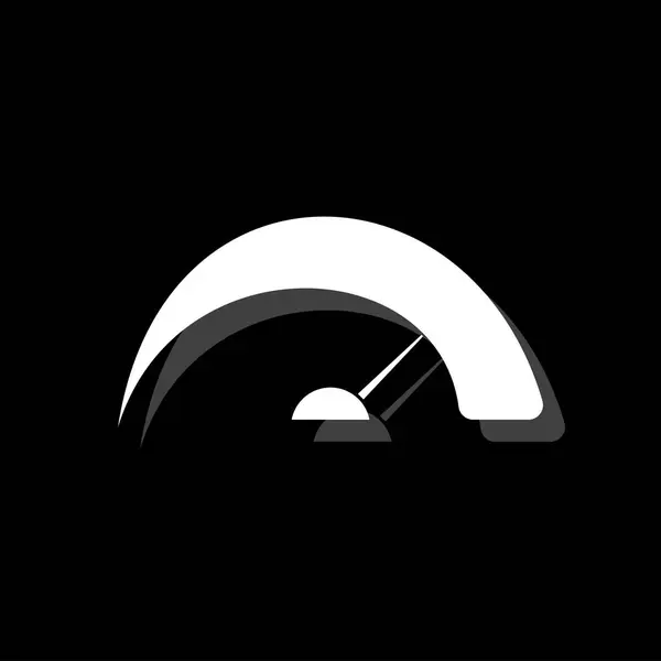 Geschwindigkeit Weißes Flaches Einfaches Symbol Mit Schatten — Stockvektor