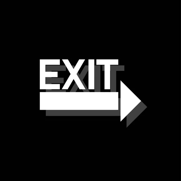 Exit White Flat Simple Icon Shadow — Stock Vector