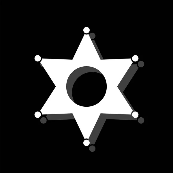 Stern Weißes Flaches Einfaches Symbol Mit Schatten — Stockvektor