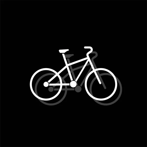 Vélo Icône Simple Plate Blanche Avec Ombre — Image vectorielle