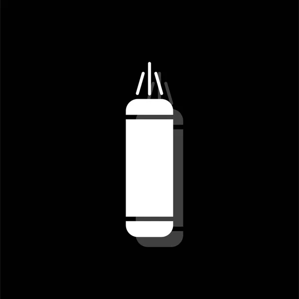 Punching Bag White Flat Simple Icon Shadow — Stock Vector