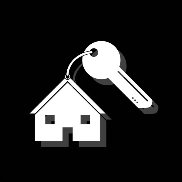 Maison icône clé plat — Image vectorielle