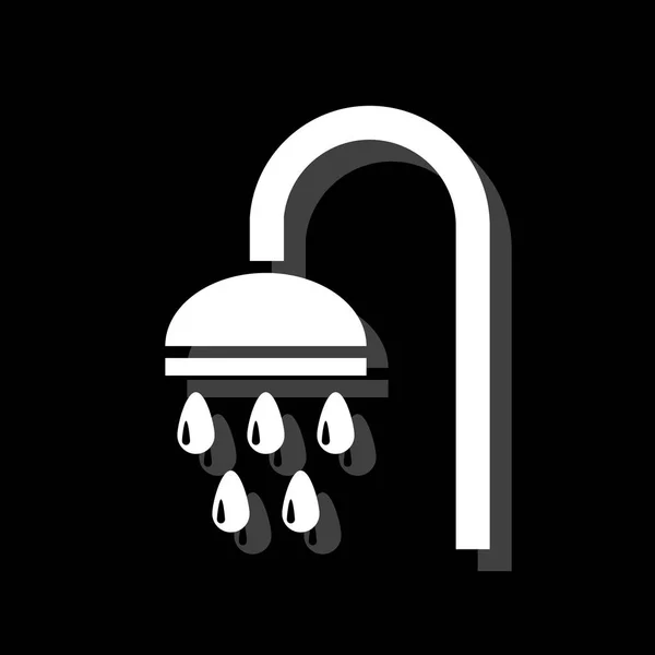 Icono de ducha plano — Vector de stock