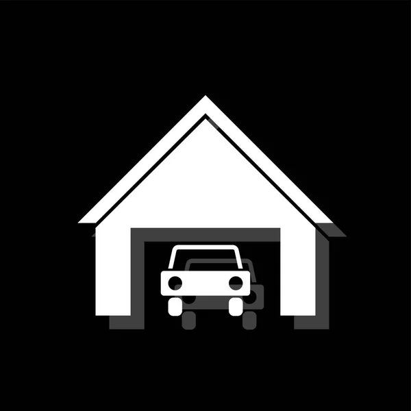 Ícone de carro de garagem plana — Vetor de Stock