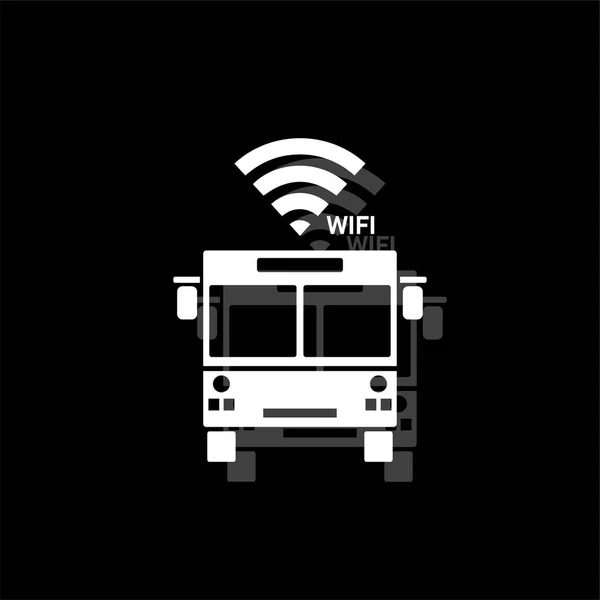 Bus wi-fi icono plano — Archivo Imágenes Vectoriales