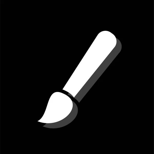 Verf penseel pictogram plat — Stockvector