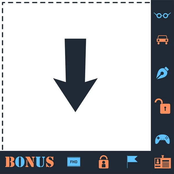 Abajo icono de flecha plana — Archivo Imágenes Vectoriales