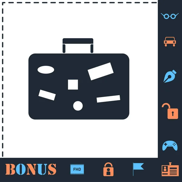 Valise, Icône bagages de voyage plat — Image vectorielle