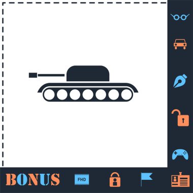 Tank askeri simgesi düz