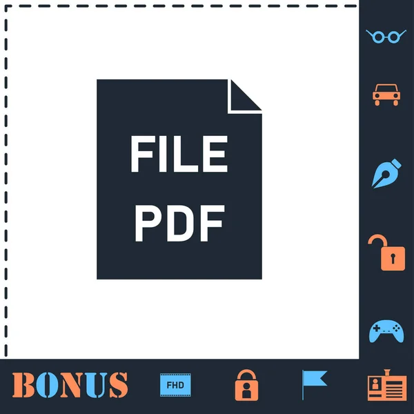 PDF icono plano — Vector de stock