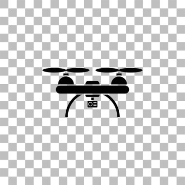 Drone quadrocopter simgesi düz