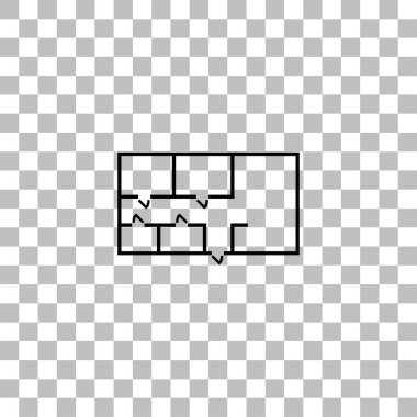 Ev planı simge düz