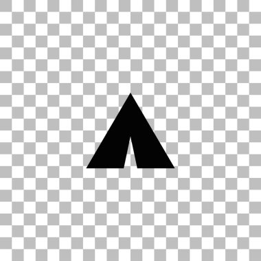 Turist çadır simgesi düz