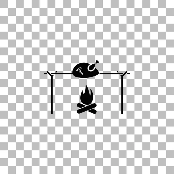 Skewer icono de pollo plano — Archivo Imágenes Vectoriales