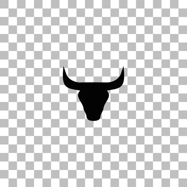 Bull Head icono plano — Vector de stock
