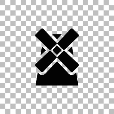 Mill, yel değirmeni simgesi düz