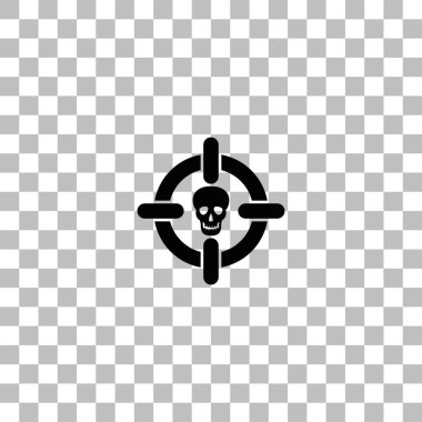 Keskin nişancı kafatası simgesi düz