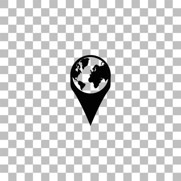 Globo pin icono plano — Vector de stock