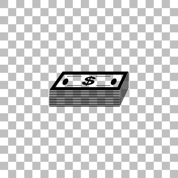 Balík peněz ikona plochý — Stockový vektor