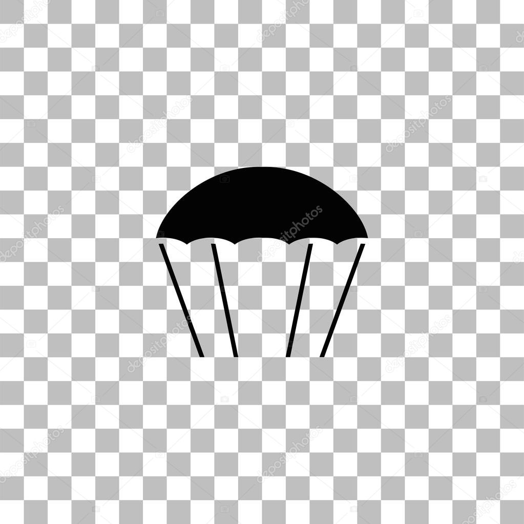 Parachute icon flat