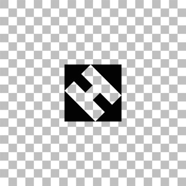 Helikopter iniş pad simgesi düz