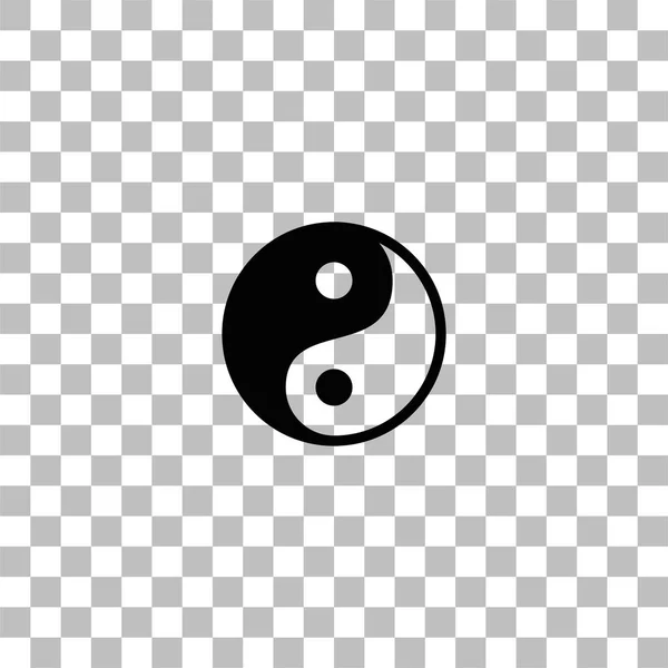 Yin Yang icono plano — Vector de stock