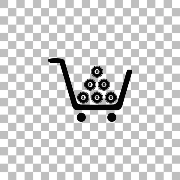 Shopping cart icon flat — Stock Vector