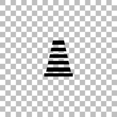 Trafik koni simgesi düz