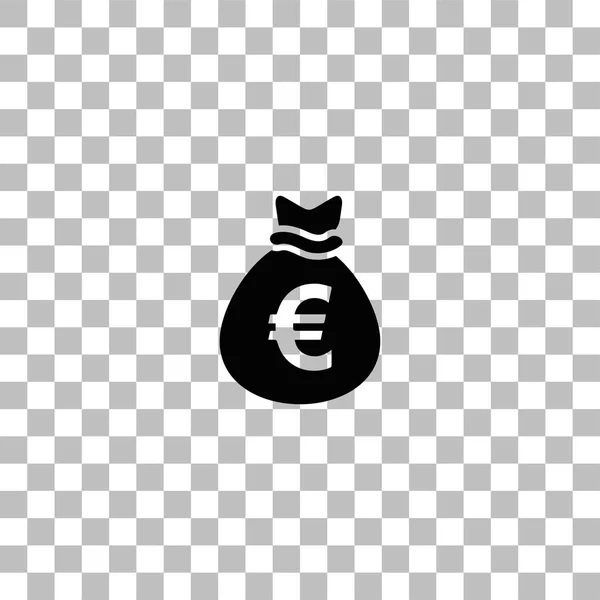 Icône sac d'argent plat — Image vectorielle