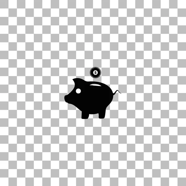 Pig money box icon flat — Stock Vector
