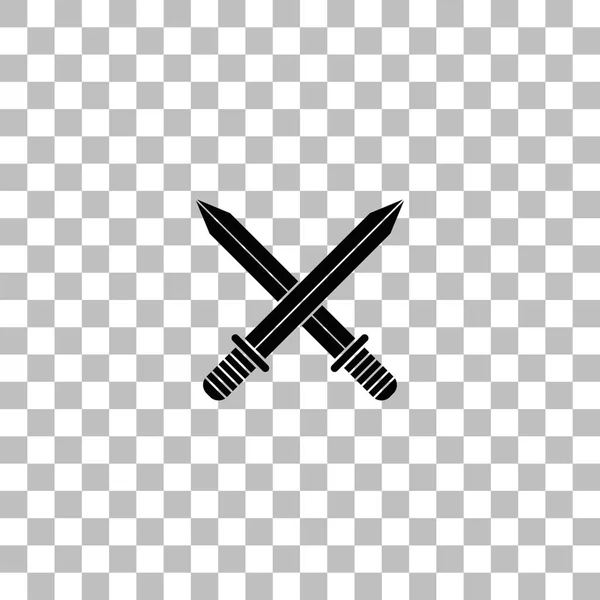 Cruz espadas ícone plana —  Vetores de Stock
