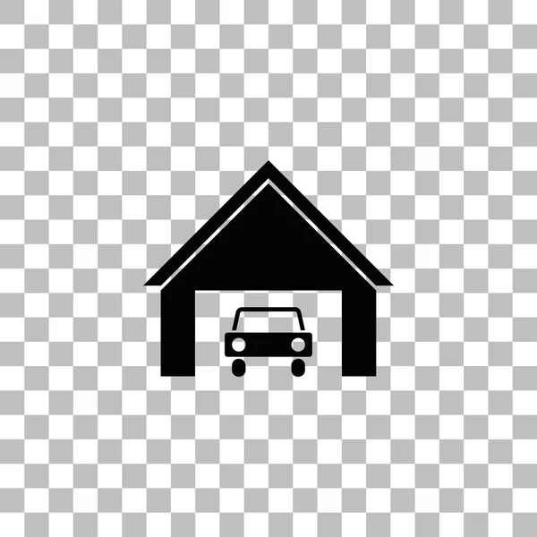 Garajda araba simgesi düz — Stok Vektör
