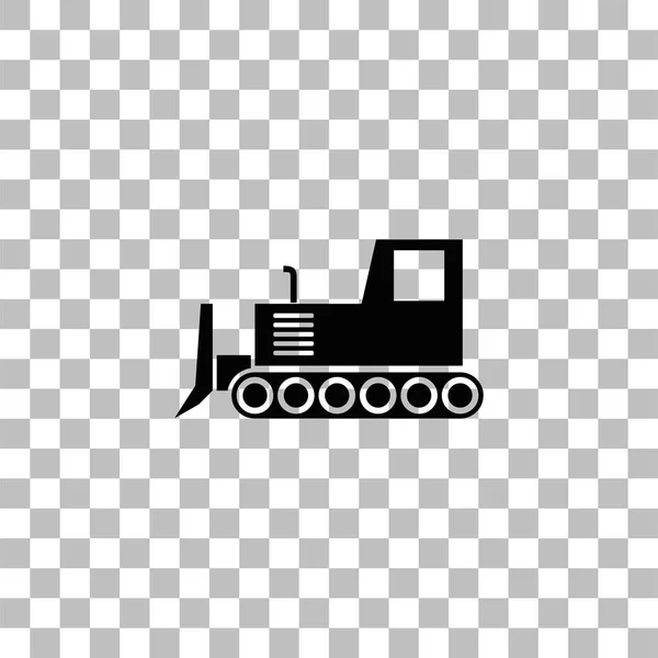 Icône bulldozer plat — Image vectorielle